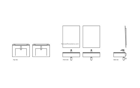 Commercial Bathroom Sink, AutoCAD Block - Free Cad Floor Plans