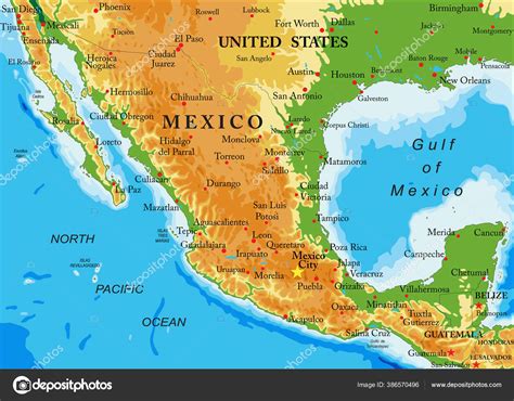 Physical Map Of Mexico