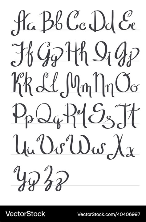 Alphabet writing cute font - hand drawn Royalty Free Vector