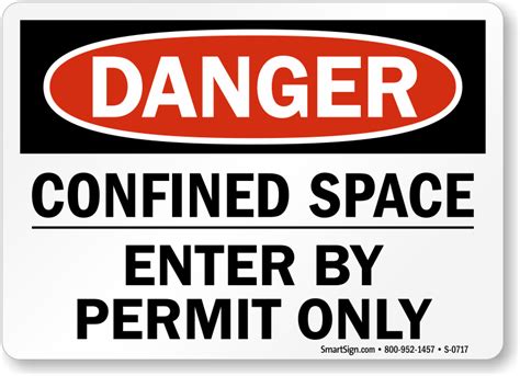 Danger Confined Space Enter By Permit Only Sign