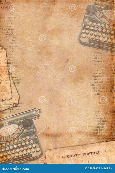 Vintage Background With Typewriter Royalty Free Stock Photography - Image: 27050137