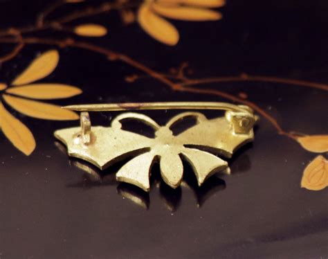 Art Deco Vintage Butterfly Brooch With Crystal and Colored - Etsy