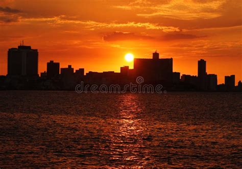 Sunset in Havana, Cuba stock image. Image of skyline - 162053249