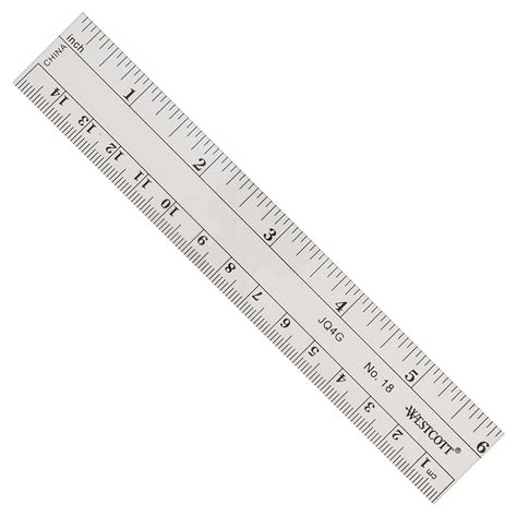 Westcott Acrylic Ruler, 6", Beveled Edge, Metric/Imperial, Transparent, for Home/Office ...