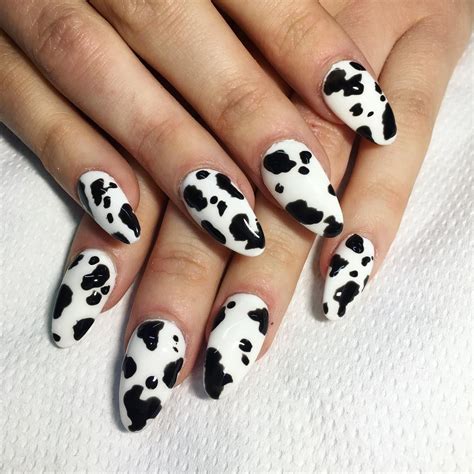 Cow Print Gel Nails | Mary D Nails