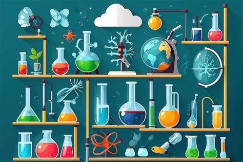 Premium Photo | Biology science education concept vector poster in flat style design Biology ...