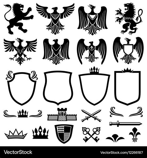 Family coat of arms elements for heraldic Vector Image