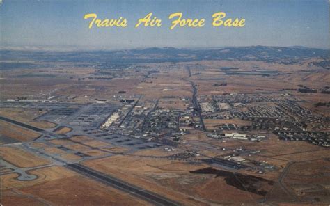 Aerial View of Travis Air Force Base Solano County, CA Postcard