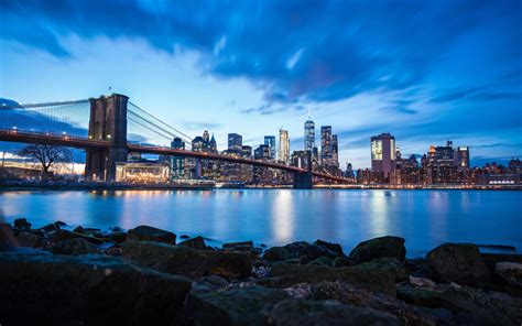 Download wallpapers Brooklyn Bridge, 4k, New York, nightscapes ...