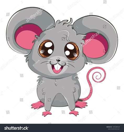 Cartoon Kawaii Anime Grey Mouse Rat: เวกเตอร์สต็อก (ปลอดค่าลิขสิทธิ์) 1495388528 | Shutterstock