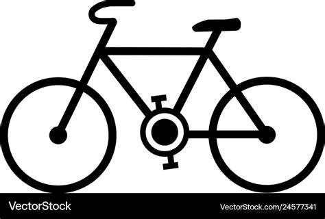 Simple bicycle icon black lines bike drawing Vector Image