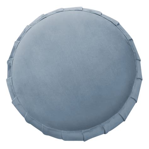 Heidi Round Ottoman, Small, Light Blue | At Home