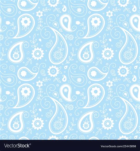 Light blue paisley pattern Royalty Free Vector Image