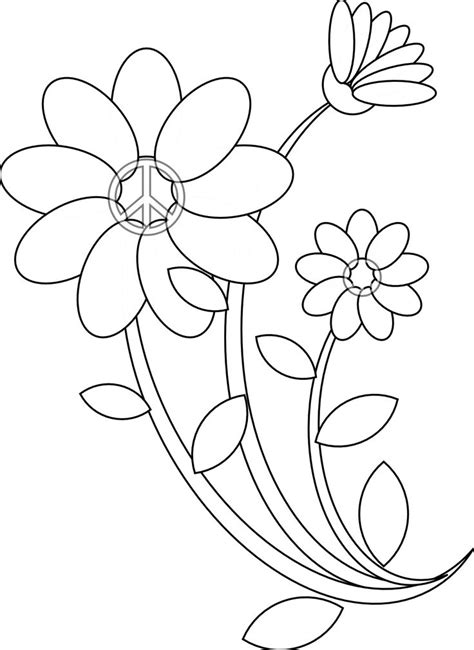 Flowers Line Drawing Images | Flower line drawings, Designs coloring ...