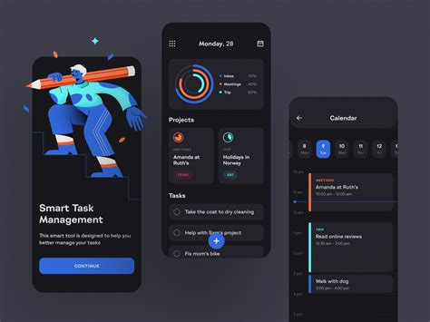 To-Do List App — Dark Theme by Shakuro on Dribbble