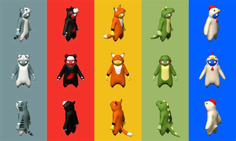 Five "kigurumi" (animal onesie) costumes that will be in the next build. : r/gangbeasts