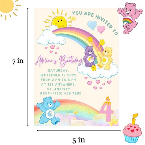 Care Bears Invitation - Etsy