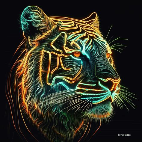 Tiger Neon Line Art 3 by TheSmilingOgre on DeviantArt