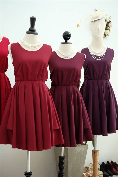 Dark red dress Burgundy dress Red Burgundy Bridesmaid dress | Etsy