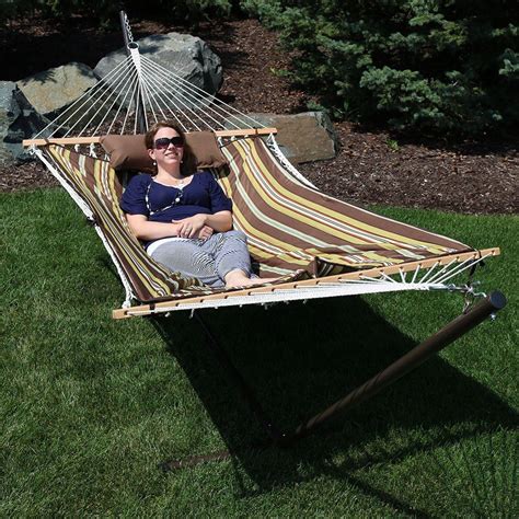 Cotton Rope Hammock with Portable Steel Stand | Rope hammock, Hammock, Hammock frame