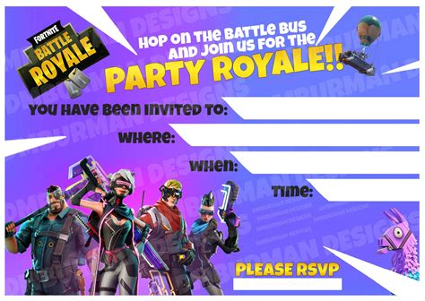 Downloadable Free Printable Fortnite Invitations - Printable Word Searches