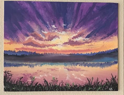 Purple Sunset Painting