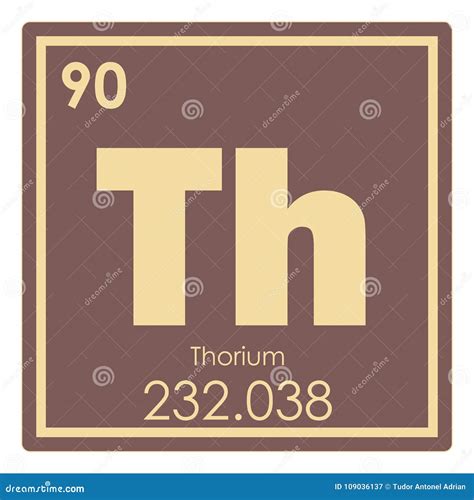 Thorium chemical element stock illustration. Illustration of science - 109036137