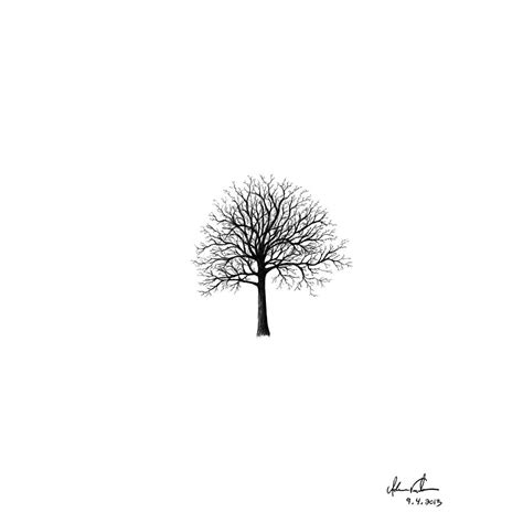 Small Tree Silhouette Drawing by Adam Vereecke