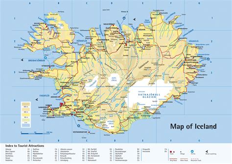 Detailed road map of Iceland. Iceand detailed road map | Vidiani.com | Maps of all countries in ...