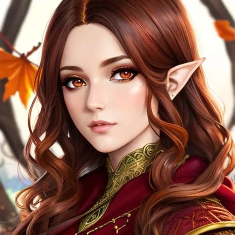 half body portrait, female , fall elf, fall leaves,... | OpenArt