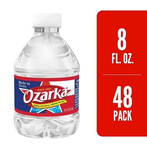 OZARKA Brand 100% Natural Spring Water, 8-ounce mini plastic bottles (Total of 48) - Walmart.com ...