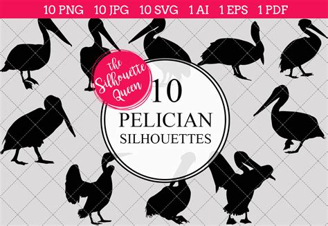 Pelican Silhouette Vector By The Silhouette Queen | TheHungryJPEG