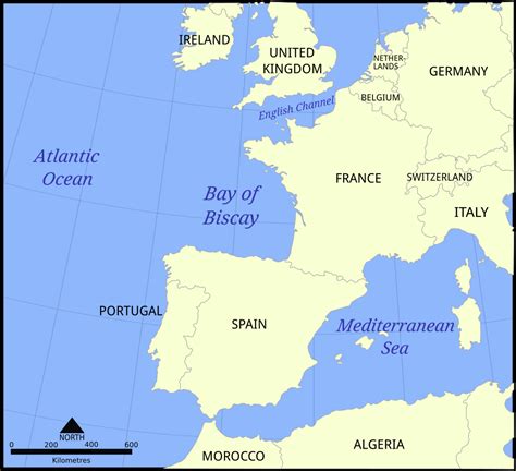 Bay of Biscay Map – Locations and Maps of Atlantic Ocean