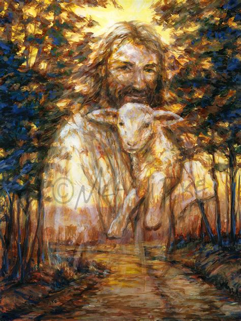 Jesus Holding Lamb Modern Impressionist Painting or Print | Etsy