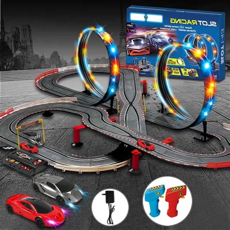 Remote Control Car Racing Tracks Electric Train Railway Toy For Kids Gift toys Railroad Tracks ...