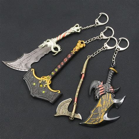 Buy God Of War Ragnarok Keychain Kratos Blades Of Exile Leviathan Axe ...