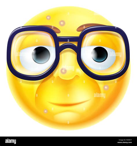 Nerd Face Emoji Clever Emoticon With Glasses Vector Image, 59% OFF