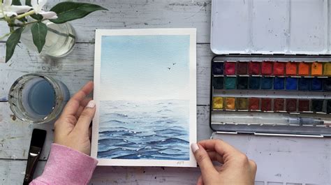 Simple Watercolor Ocean : Painting Tutorial for Beginners | Alifya P ...