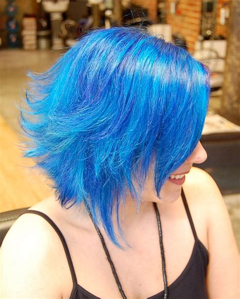 Hair Color Ideas: Blue Sky Creativity – Jagged Sapphire Bob - Hairstyles Weekly