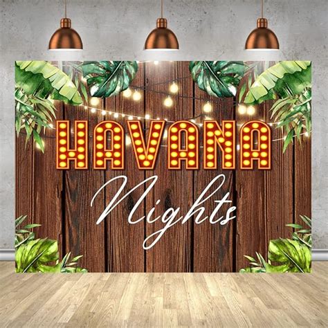 Buy Lofaris Havana Nights Wood Backdrop Palm Leaves Adult Birthday ...