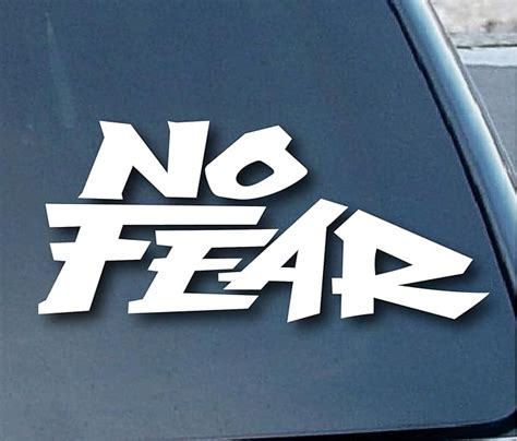 Amazon.com: No Fear Car Window Stickers 4" Wide (Color: White): Automotive