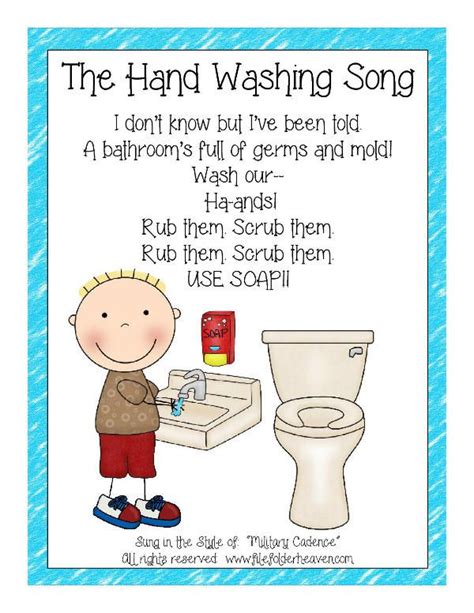 The Hand Washing Song Classroom Poster - It's Free! : File Folder Games at File Folder Heaven ...