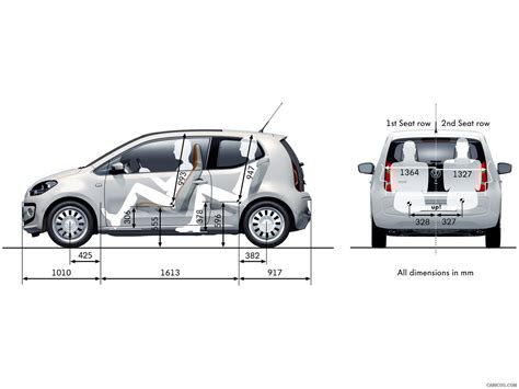 Volkswagen Up! Exterior and interior dimensions - Wallpaper | Caricos