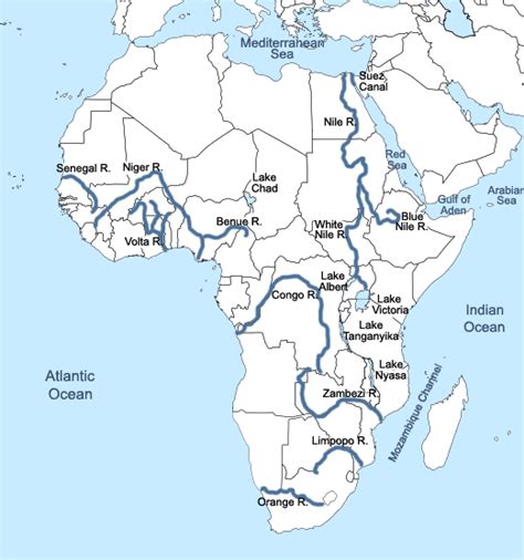 Test your geography knowledge: African rivers and lakes geography quiz | Africa map, Geography ...