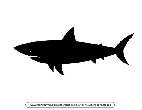 Free Cartoon Shark Clipart, Shark Outline and Shark Silhouette