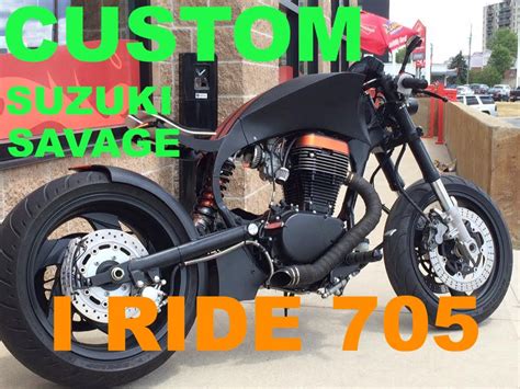 #28 first test ride on a custom suzuki savage built by iride705 - YouTube