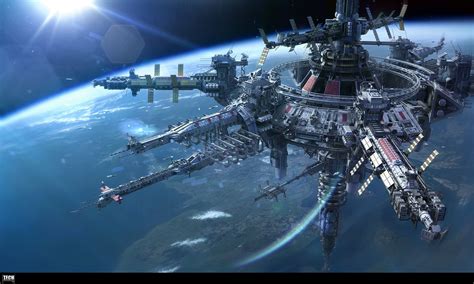 concept ships: Horizon space station by Alexey Pyatov | Space station, Space station art ...