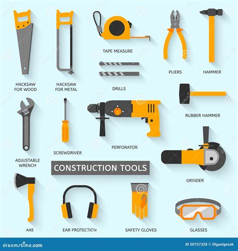 Construction Tools Vector Icons Set Stock Vector - Illustration of object, glasses: 50757328