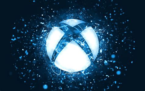 Xbox blue logo blue neon lights, creative, blue abstract background, Xbox logo, HD wallpaper ...