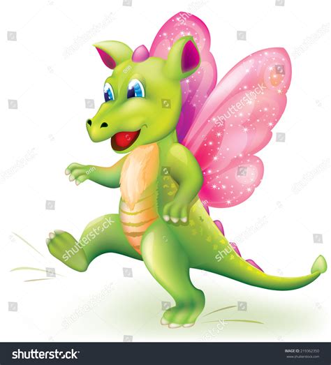 Cute Little Baby Dragon Butterfly Wings Stock Vector (Royalty Free) 219362350 | Shutterstock